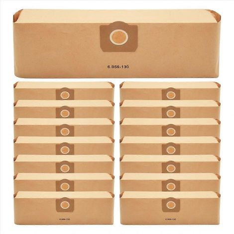 15 Staubsaugerbeutel für Filter 6.959-130.0, Ersatzfilterpackung für Staubsauger, Staubbeutel, kompatibel mit ausgewählten Modellen, Standardgröße, für den Hausgebrauch (1/5)