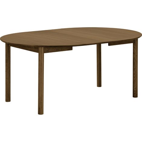 Nobeoka table à manger Ø120cm avec 2 rallonges 220cm placage chêne smoked. (1/5)