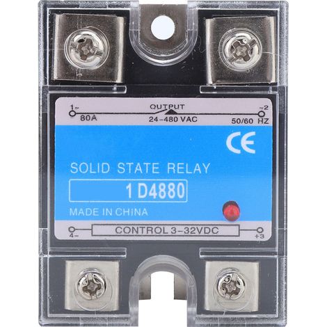 Relé De Estado Sólido - Entrada 3-32 Vcc - Carga 24-480 Vac - Disipador De Aluminio - Para Automatización Industrial - Unidad (1/5)