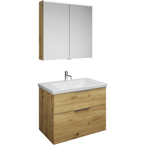 Set burgbad Eqio, composé d'une armoire de toilette, d'un lavabo