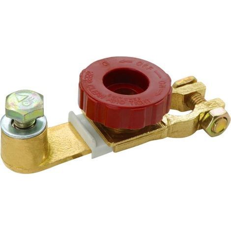 Car Battery Switch 12V-36V Battery Circuit Breaker, Pure Copper Material Universal Vehicle Battery Disconnect Switch with Button (Red) (1/5)