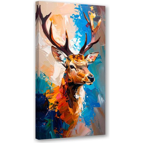 Tableau déco Peinture imitation cerf nature 50x100 (1/4)