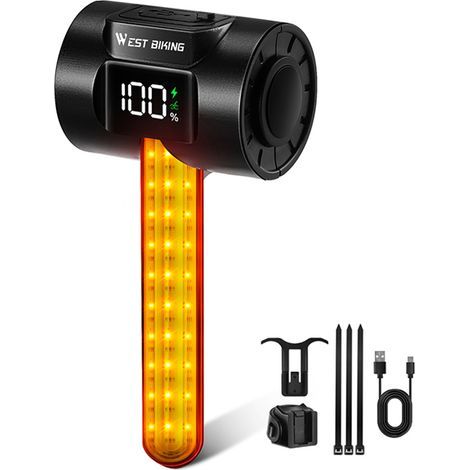 Smart bicycle taillight, navigation light, brake light, night riding warning light, with built-in 400 mAh battery, IPX4 (1/5)