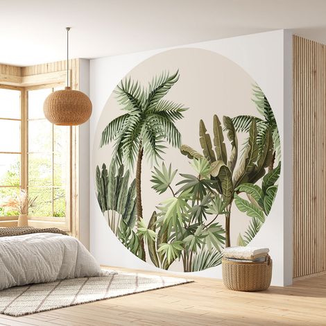 Papier peint rond / cercle - Forêt Tropicale - Diamètre 40 cm (1/4)