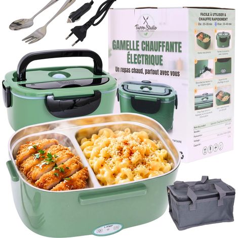 Gamelle Chauffante, 1.5 L Lunch Box Chauffante, Lunch Bag, 3 in 1 240 V 220 V 24 V 12 V Box Chauffante Repas, 60 W Boite Chauffante Repas, Boite A Lunch Chauffante (1/5)