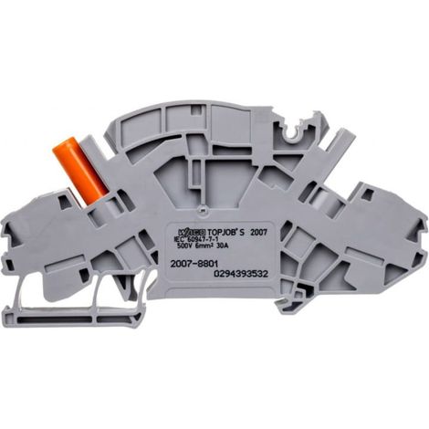 Conector de riel de 2 hilos con toma de medición aislada para enchufe de medición de Ø 4 mm 2007-8801