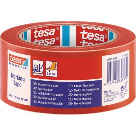 TESA 60760-00096-15 - Cinta Señalización temporal serie 60760-33m x 50mm Roja