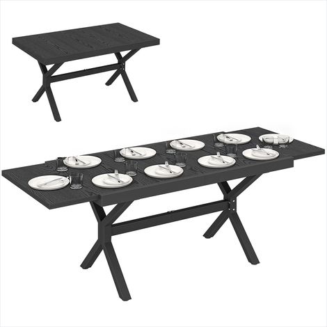 Table de jardin Table de repas extensible aluminium effet bois (1/5)