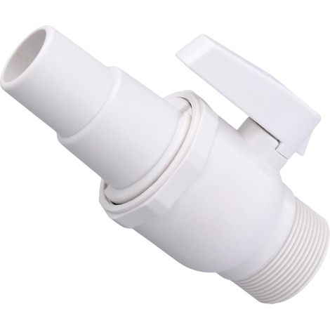 Vanne d'arrêt de piscine, vanne de piscine bidirectionnelle 1,5" MIP x 1,5" - 1,25", vanne à bille de pression maximale de 50 psi, pour filtre de piscine Hayward PN.SP0729 (blanc). (1/4)