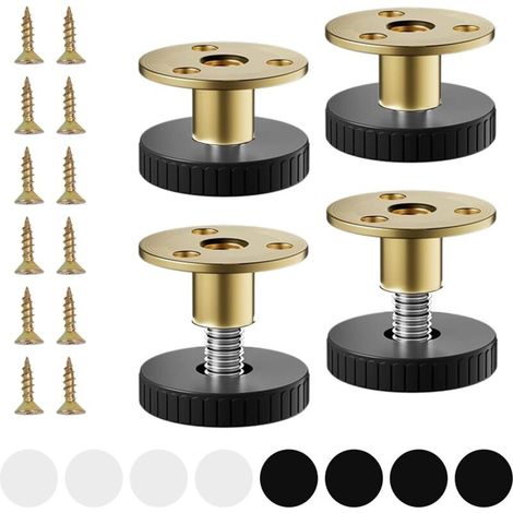 4-teiliges Set verstellbarer Tischbeine, 27-40 mm verstellbare Möbelfüße, Nivellierfüße, Möbelbeine mit Montagezubehör und Anti-Kratz-Pads, geeignet für Tische