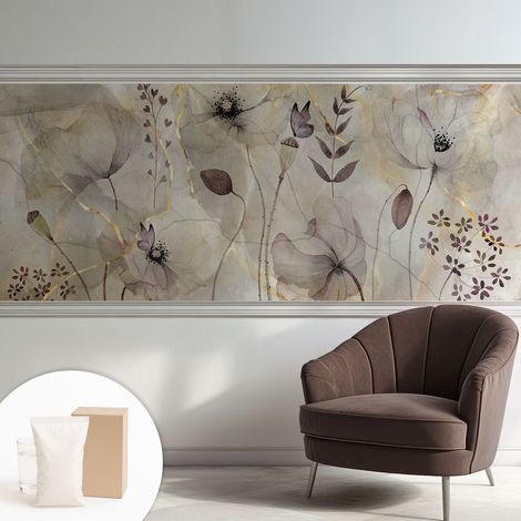 Carta Da Parati Non Tessuto - Decorazione Da Muro - Traspirante - Con Motivo - Per Camera Da Letto Cucina Fiori delicati 250x104 cm (1/5)