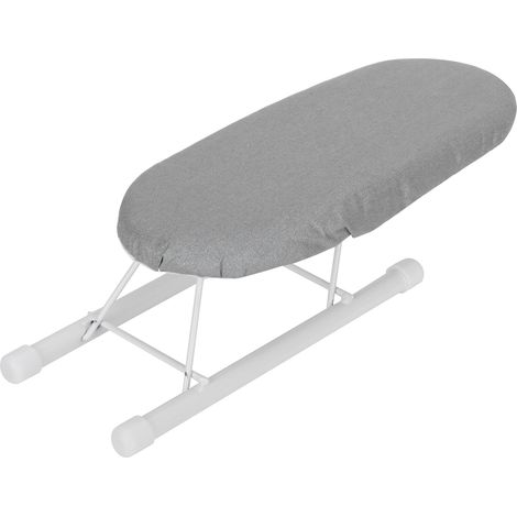 Mini table à repasser pliable pour poignets et cols, idéale pour la maison et les voyages. Tissu argenté. (1/5)