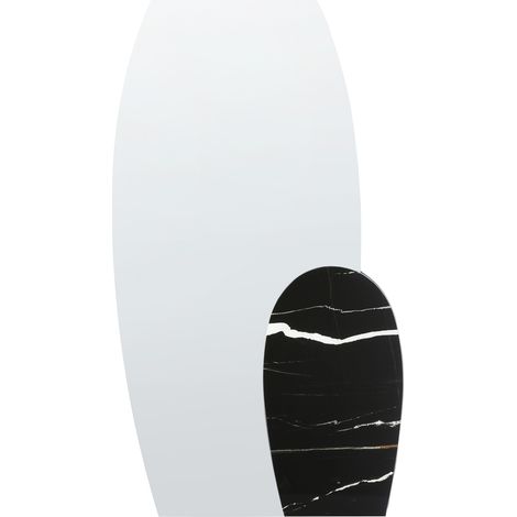 Espejo de pared de estilo moderno en color negro con efecto porcelana 58 x 120 cm Vierzon