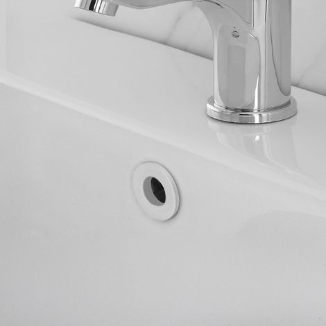 Ghiera con foro bianca opaca troppo pieno lavabo e bidet da 24 o 28 mm (1/4)