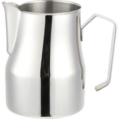Pichet à lait en acier inoxydable argenté pour latte art (1 pièce), design pratique en forme de bec d'aigle (1/5)