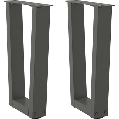Couchtischbeine V-Form 2 Stück Anthrazit 38x(42-43,3) cm Stahl