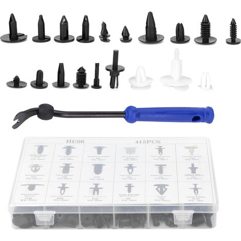 415 pièces clips auto avec outil de dépose anneaux caoutchouc coffret rangement remplacement Chrysler (1/5)