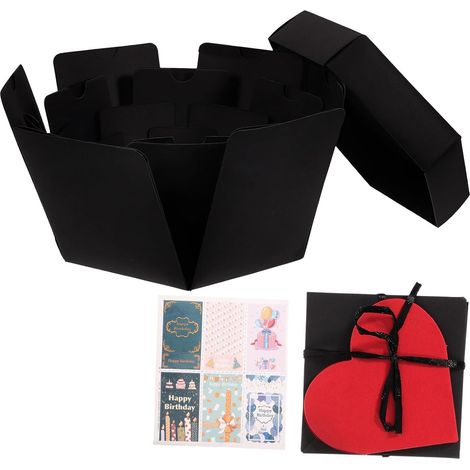 Boîte Hexagonale DIY pour Album Photo Fait Main Coffret Créatif en Papier Capacité Spacieuse pour Rangement Photos Présent Anniversaire Original (1/5)