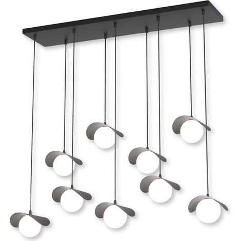 Lampada sospensione RITUAL 9 luci G9 nero/bianco Emibig (1/5)