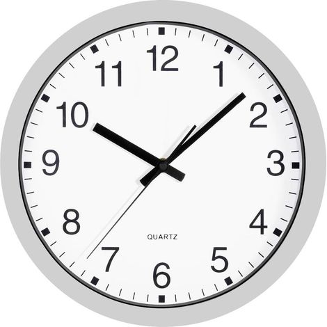 à quartz Horloge murale 30 cm x 40 mm argent