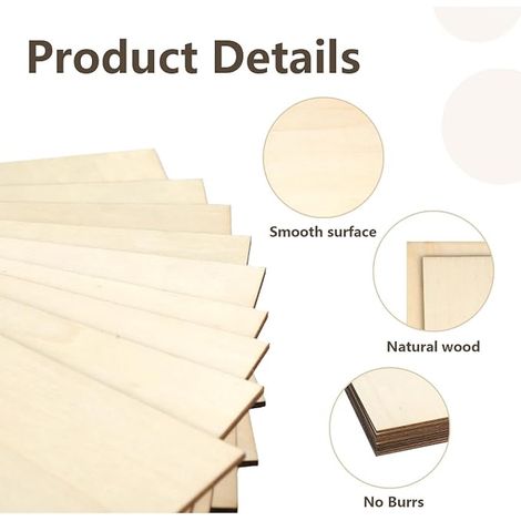 A3 plywood 3 mm 420 x 297 mm, linden wood board, DIY wood board, craft wood, laser plywood for DIY and model making. (1/3)