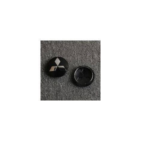 Satz mit 4 Radnabenkappen (60 mm) für Mitsubishi Lancer EX, Pajero, Outlander EX, ASX, Radnabenabdeckung, Autozubehör, Radkappe – 60 mm, Schwarz/Silber (1/4)