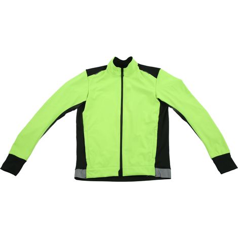 Veste cyclisme homme femme hiver chaude coupe-vent manches longues gilet vélo jaune taille L (1/5)