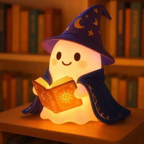 Lampe Fantôme LED 3D Halloween, Veilleuse de Table Décorative pour Chambre, Cadeau Original pour Amateurs de Livres (1/5)