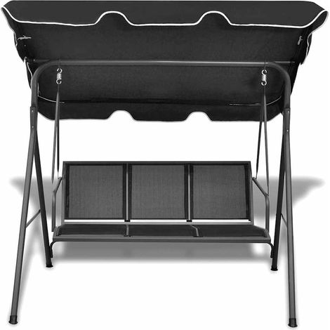 Maison Exclusive - Panchina a Dondolo da Giardino con Baldacchino Nera (1/5)