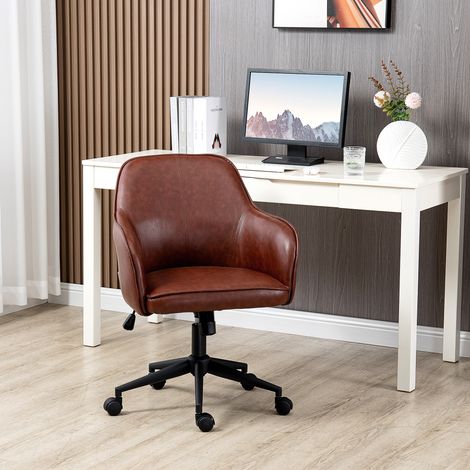 Silla de oficina Vinsetto, regulable en altura, giratoria, 58,5 cm x 62 cm x 91 cm, marrón.