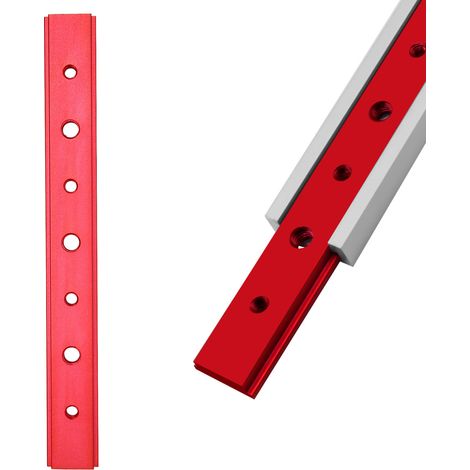 Pièces de modification à faire soi-même pour scies à table et scies circulaires, y compris des rails de glissement perforés de 200 mm en alliage d'aluminium, rouges. (1/5)