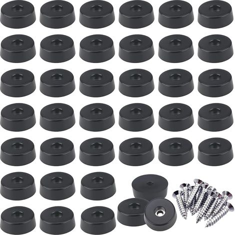 30 Stück Gummifüße zum Einschrauben, runde Kunststoff-Möbelfüße für Kleiderschränke, Sofas, Stühle, Couchtische und Schubladen (25 x 23 x 9 mm) (1/5)