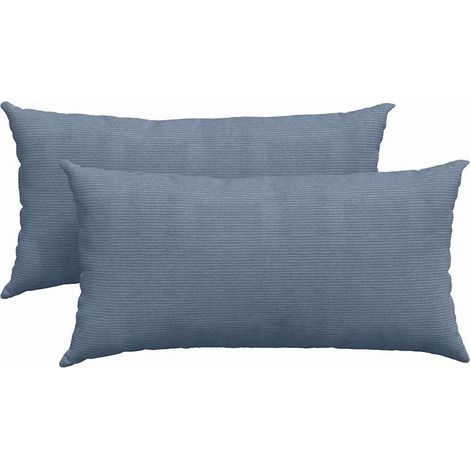 Maison Exclusive - Cuscini da Divano 2 pcs Blu 80 x 40 cm Tessuto in Cords