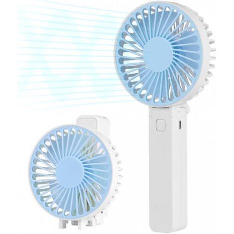 Ventilateur portable ING - Mini ventilateur - Rechargeable - Trois modes - Petit ventilateur portable avec port USB (Bleu)-AquaForge (1/5)