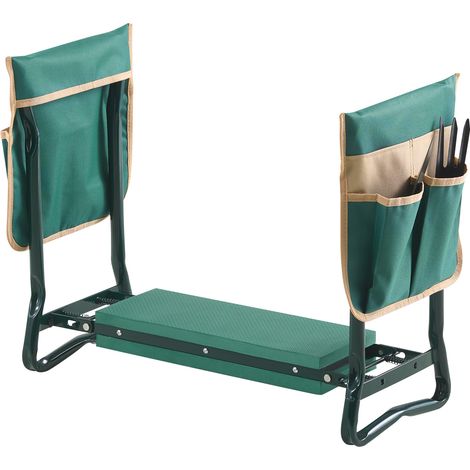 Mophorn Kniebank 590x290x490 mm, Kniekissen 152 mm Polster, Gartenhilfe bis 150 kg, klappbarer Sitz mit 2 Werkzeugtaschen, Arbeitshocker zur Entlastung von Knien und Rücken (1/5)