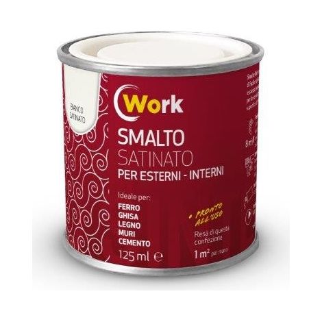 WORK SMALTO  SOLVENTE 125ML BIANCO SATINATO