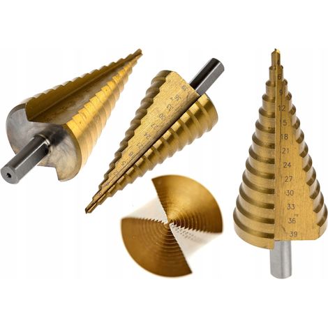 Weihnachtsbaum-Stufenbohrer konisch HSS Titan 4-39 mm (1/5)