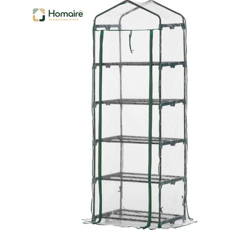 HOMAIRE Mini-Gewächshaus Folien mit 5 Regalen pour la culture de fleurs ou de légumes