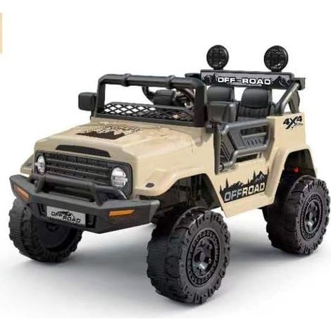 Voiture Électrique Enfants 12V, Jeep Tout-Terrain, Véhicule Électrique Télécommande, Musique & LED & Klaxon, 3+ Ans, Jaune (1/4)
