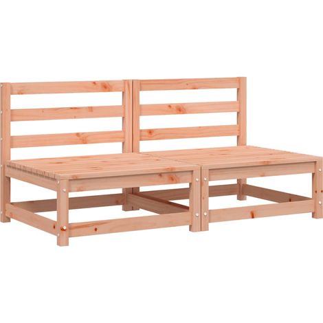 Canapés de jardin Divan de jardin sans accoudoirs 2 pcs bois massif douglas (1/5)