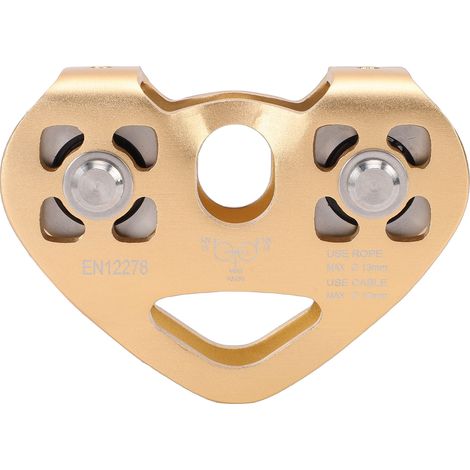 Poulie tyrolienne 30KN tandem double – pour câble, sauvetage et escalade, gréement outdoor robuste (1/5)