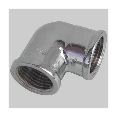 GOMITO FEMMINA/FEMMINA OTTONE CROMATO - 1" x 1"