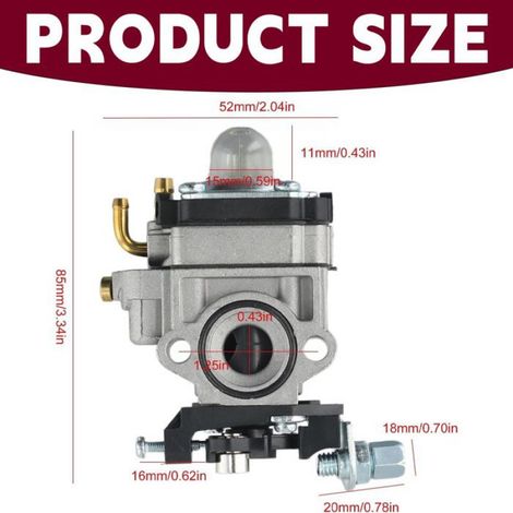 Carburateur 22cc 26cc 33cc 34cc 36cc, 11mm pièce de rechange compatible taille-haie débroussailleuse tronçonneuse (1/5)