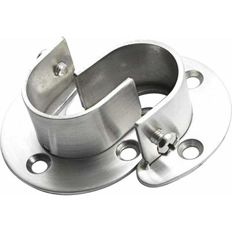Supports de tringle à vêtements en acier inoxydable, 2 pièces, supports de tringle robustes à bride avec vis, en forme de U, installation/retrait faciles (1/5)
