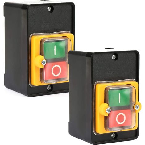 Interrupteur à bouton-poussoir AC220V/380V 10A, utilisé pour les interrupteurs à bouton-poussoir marche/arrêt dans les équipements textiles mécaniques (lot de 2)