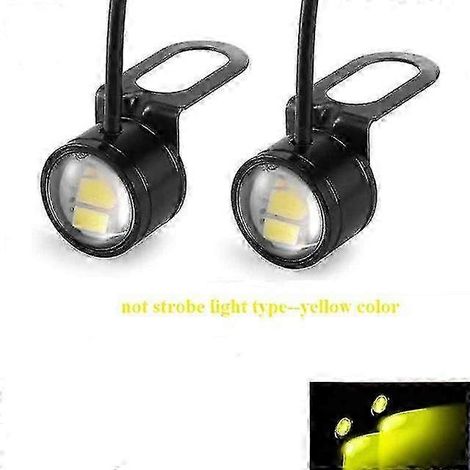 Lot de 2 phares antibrouillard ultra-lumineux pour moto, avec LED œil d'aigle, pour la marche arrière et la circulation de jour. (1/4)