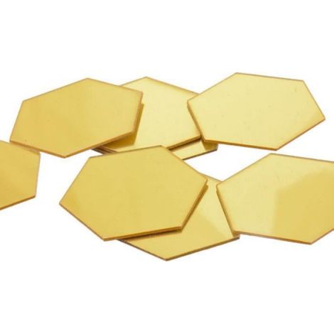 12 pièces 3D hexagone acrylique miroir Stickers muraux amovible bricolage Art décoration murale autocollants dorés 177 153 90mm (1/3)
