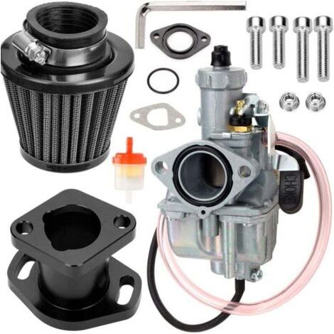 VM22 carburetor for Predator 212cc 196cc 224cc Coleman CT200U BT200X GX160 GX200 6.5 HP OHV clone engine KT196 Baja MB200 Mini Bike Kart with 38mm air filter, black, high-performance parts--BIEMMEDUE (1/4)