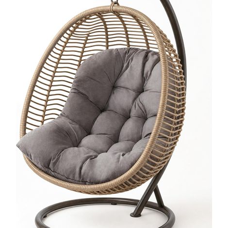 Coussin de rechange pour fauteuil suspendu extérieur : coussin d'assise épais en polyester doux 80 x 120 cm coussin moderne simple pour balançoire suspendue chaise de jardin (1/5)