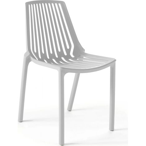 Chaise de jardin ajourée en plastique blanc (1/5)